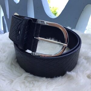 The Tailored Sportsman Leather Diamond Quilt Belt Made in Italy Excellent Large
